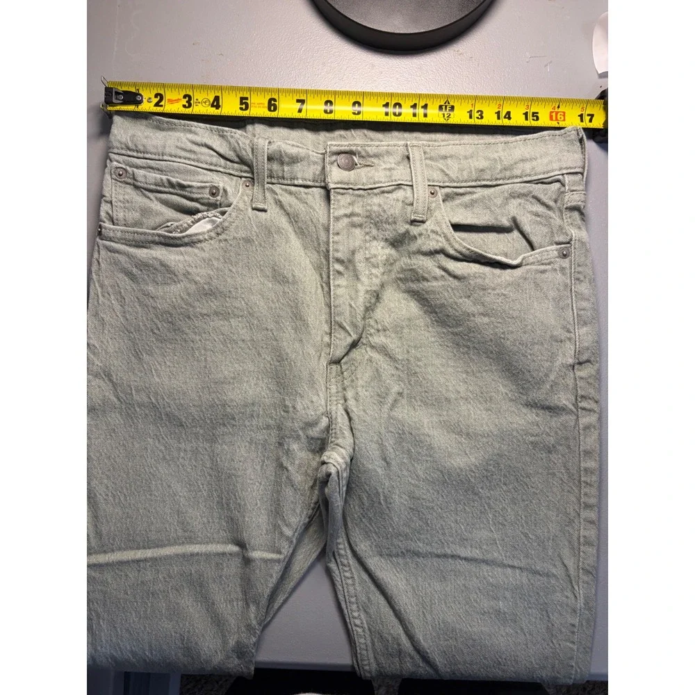 Levi's 512 Slim Taper Jeans Mens 33x29 Green Garment Dyed Denim Pants W34